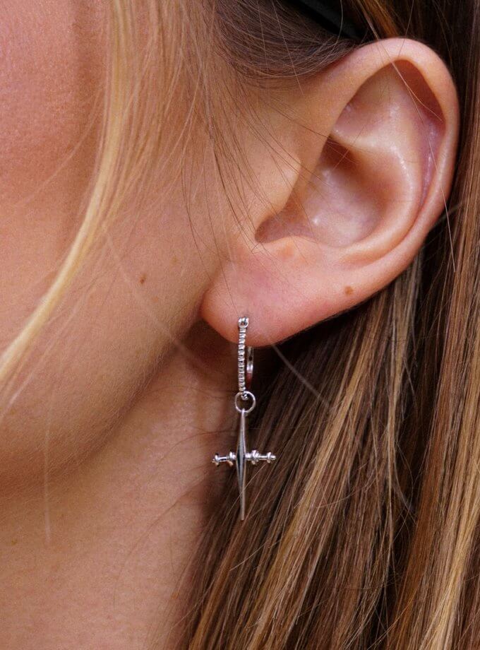 Сережки Medium Cross SILVER STORIES (SS_SE002)