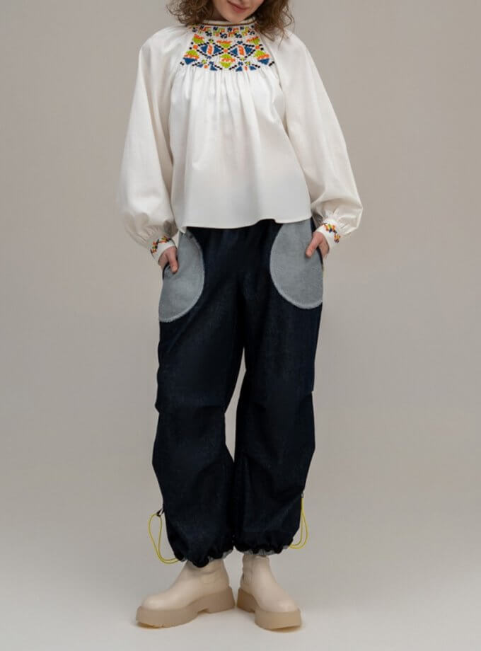 Сорочка з геометричною вишивкою 7/11 SEVEN ELEVEN (SE_SE23BlEm_W)