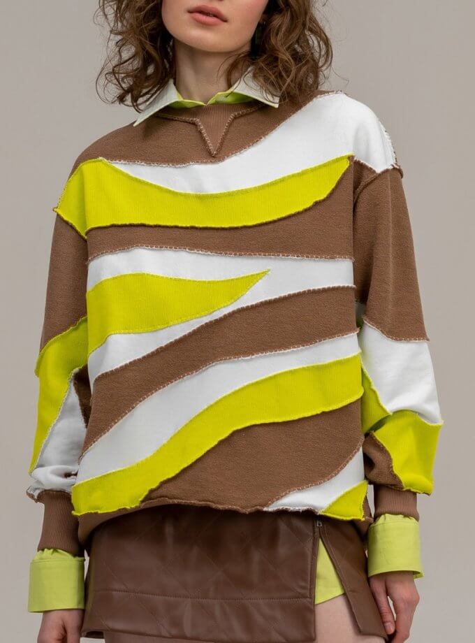 Світшот триколірний 7/11 SEVEN ELEVEN (SE_SE23Sw_BrWGr)