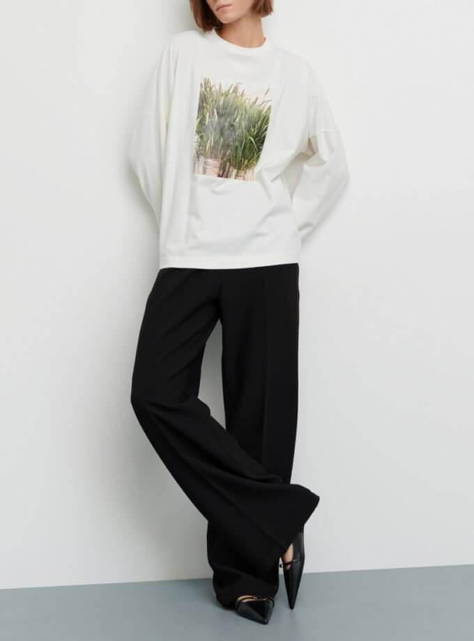 Лонгслів з принтом Колоски ANNA YAKOVENKO (AY_3676)