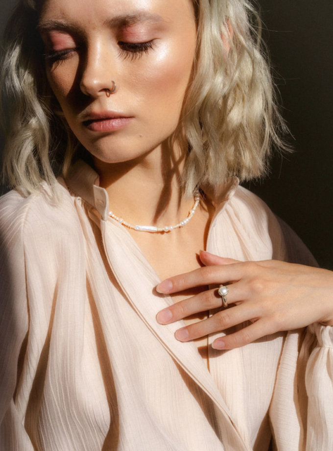 Каблучка Біла перлина NI GRAMA DRAMY (NGD_acc-ring-white-pearl)