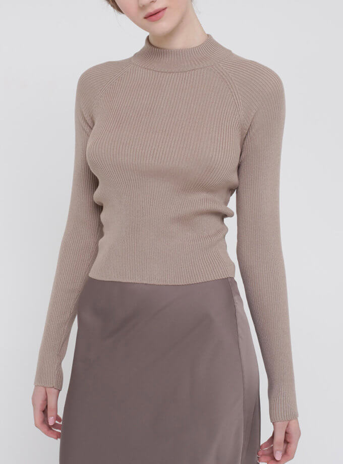 Джемпер з віскози з відкритою спиною MISS SECRET (MISS_PU-016-mocco)