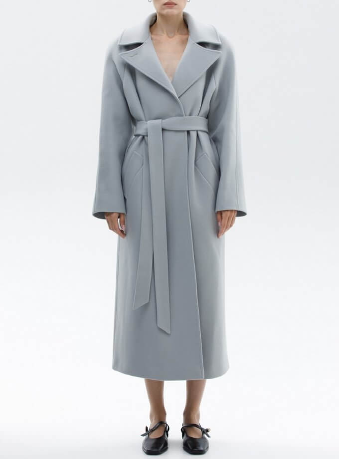 Вовняне пальто на запах WONDER (WNDR_fw23_wgr_03) - фото 17