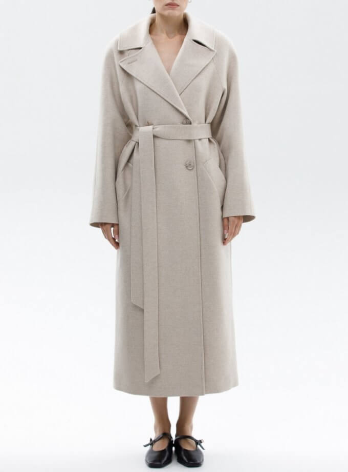 Вовняне двобортне пальто з ґудзиками WONDER (WNDR_fw23_wecr_13) - фото 15