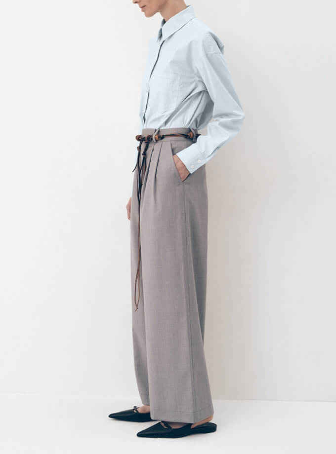 Брюки з вовни сірого кольору DUGA (DG_F23_3)