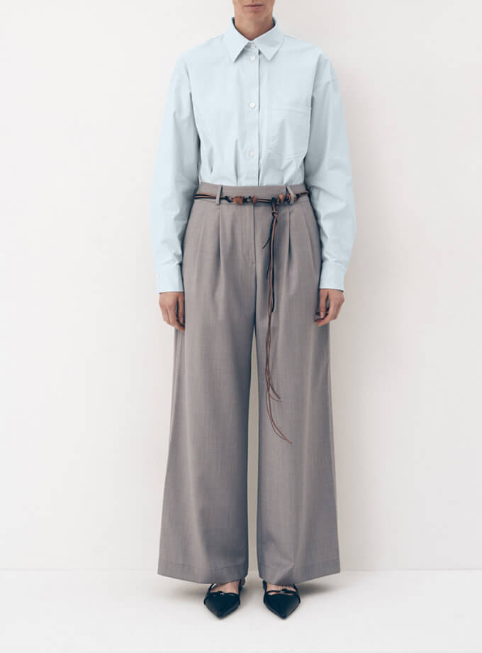 Брюки з вовни сірого кольору DUGA (DG_F23_3)