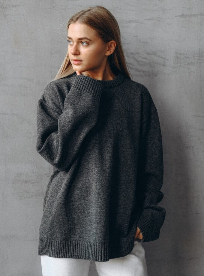 Светр Basic з кашеміром Dark Grey NYNI (VSH_000-109) - фото 7