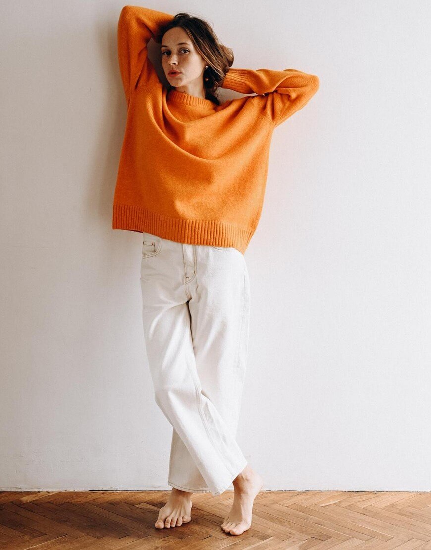 IMG_7626 Светр Basic з вовни мериносу Orange NYNI (VSH_000-106) - фото 2