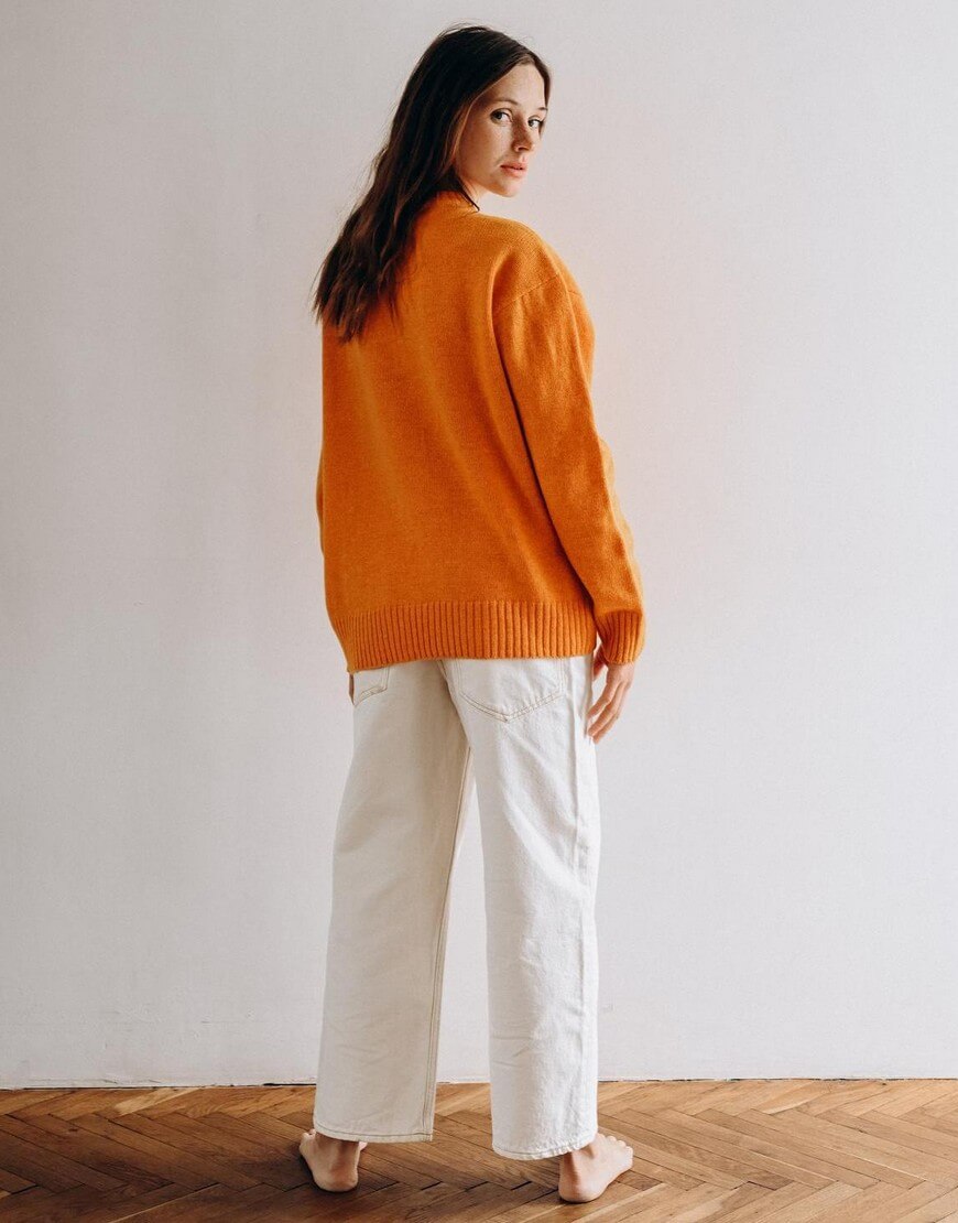 IMG_7627 Светр Basic з вовни мериносу Orange NYNI (VSH_000-106) - фото 3