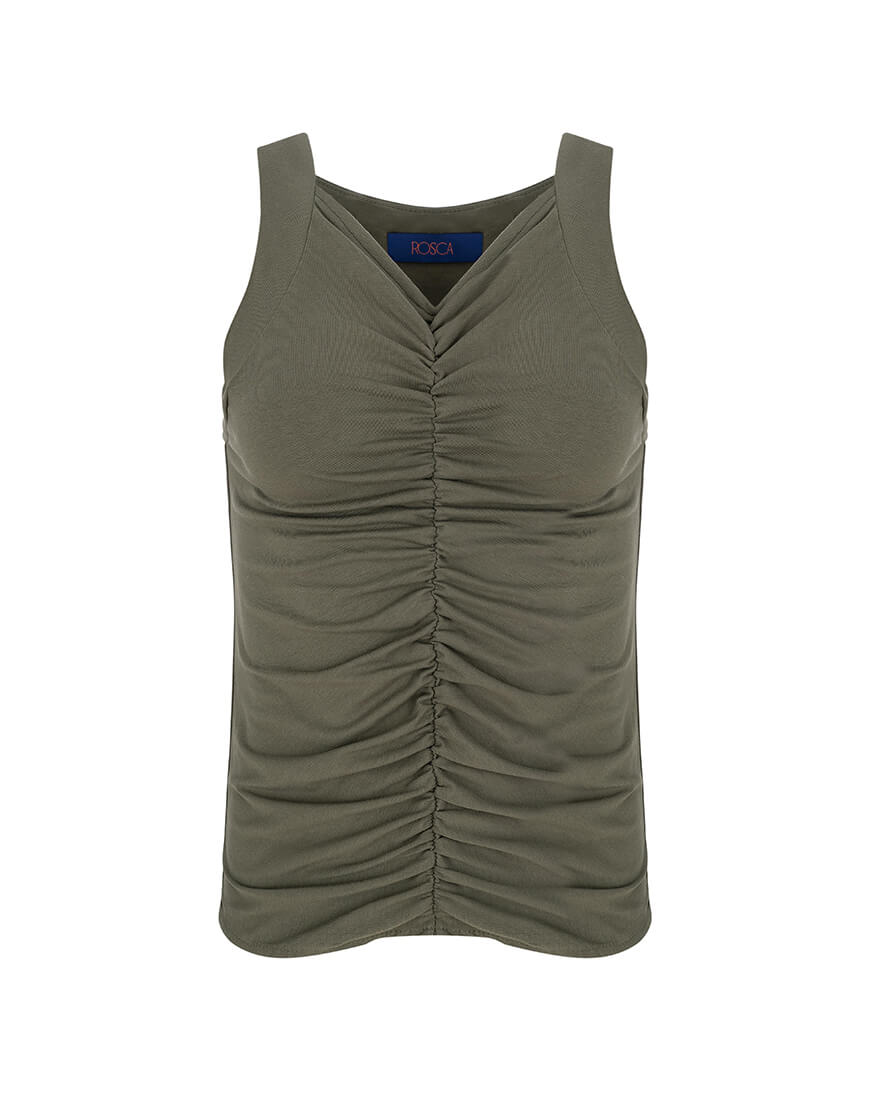 IMG_7933 Топ драпірований хакі ROSCA (RSC_Draped-top-001) - фото 3