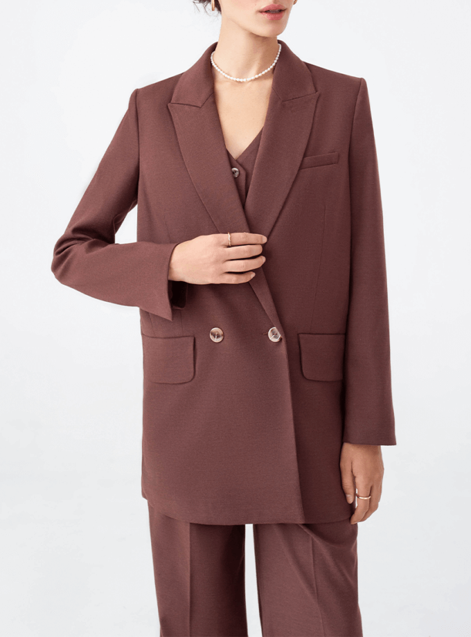 Oversize піджак шоколадний MAGNETIC (MGN_1815ch)