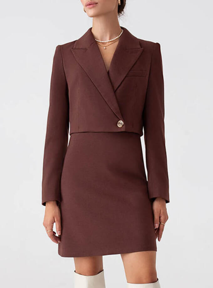 Кроп піджак шоколадний MAGNETIC (MGN_1814CH)