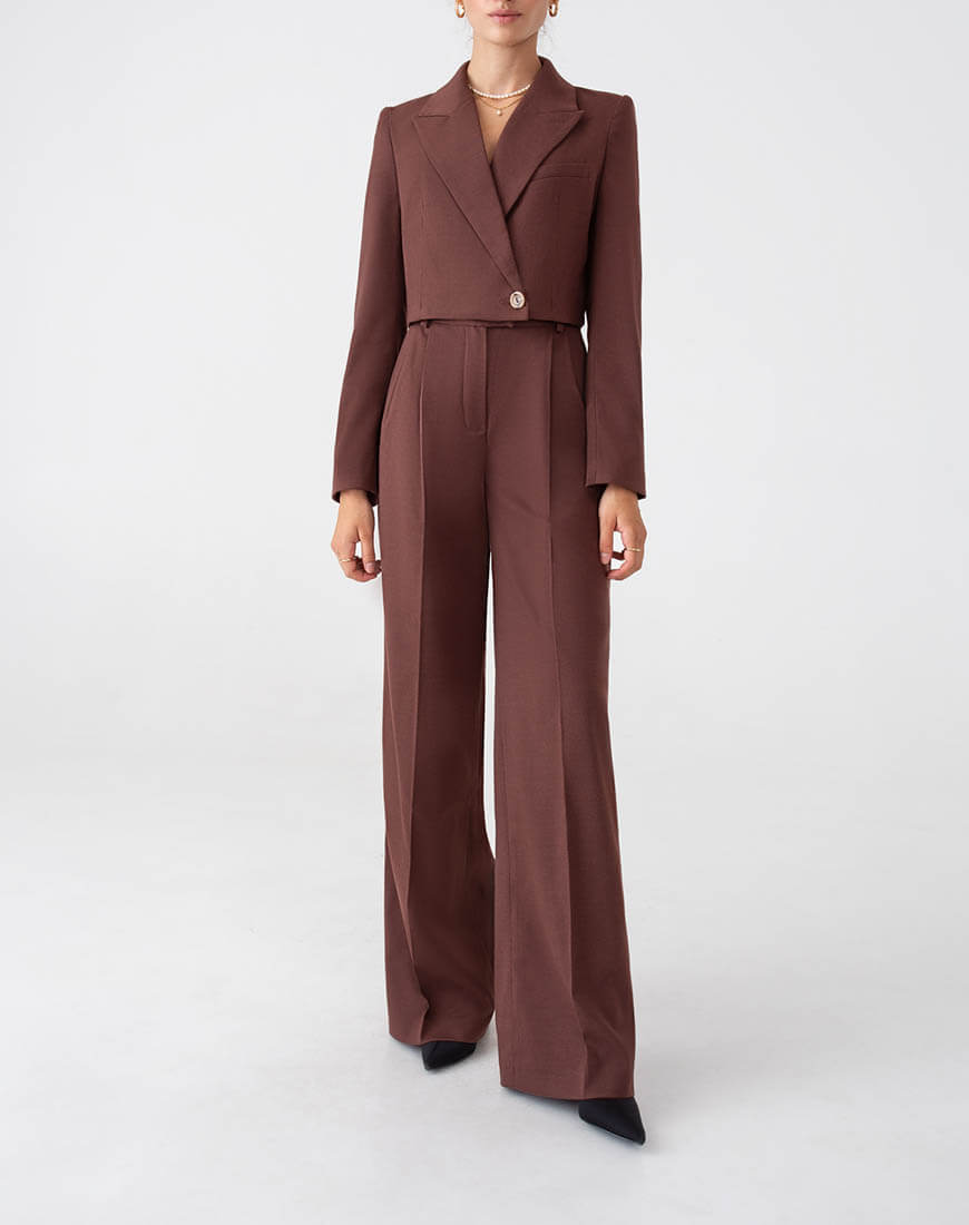 12 Брюки палаццо коричневі MAGNETIC (MGN_1777CH)