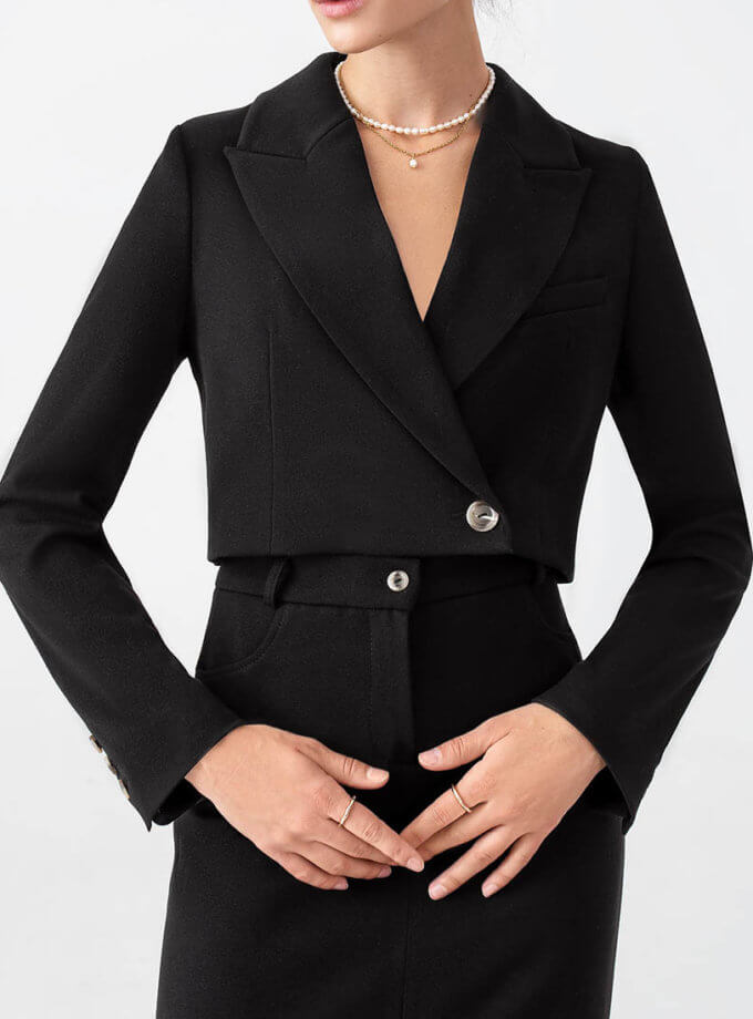 Кроп піджак чорний MAGNETIC (MGN_1814BK)