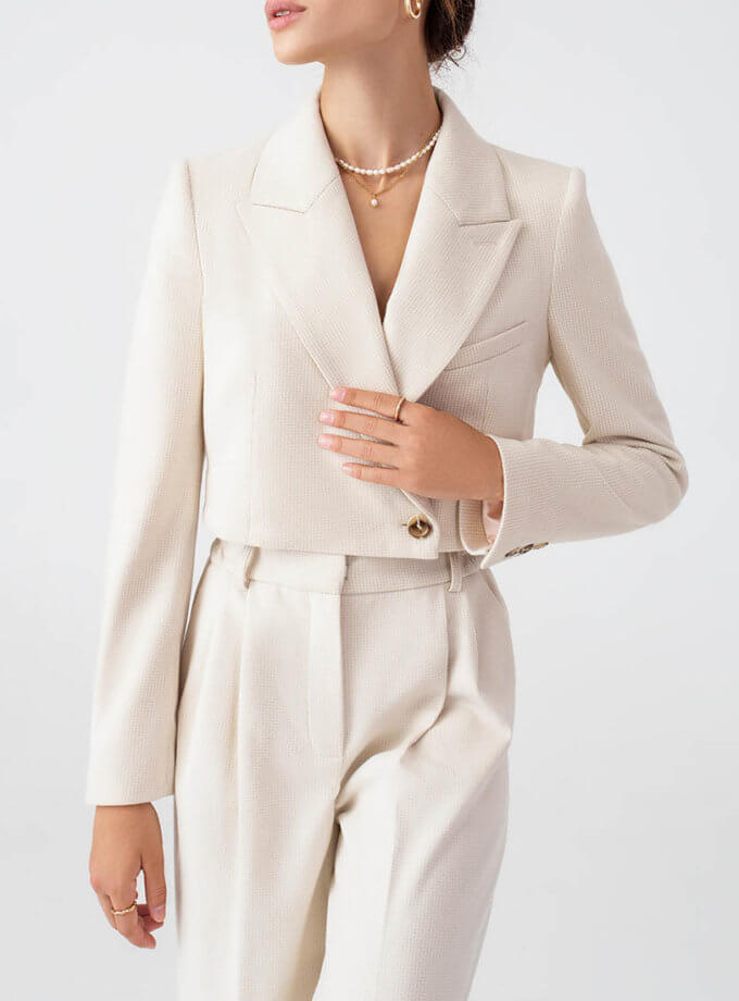 Кроп піджак з вовни MAGNETIC (MGN_1817BG)