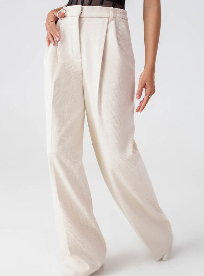 Штани WIDE-LEG прямі з вовни MAGNETIC (MGN_1779BG)