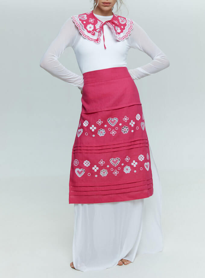 Фартух Серденько рожевий EMBROIDERED GEM (EMBR_2023_06r)