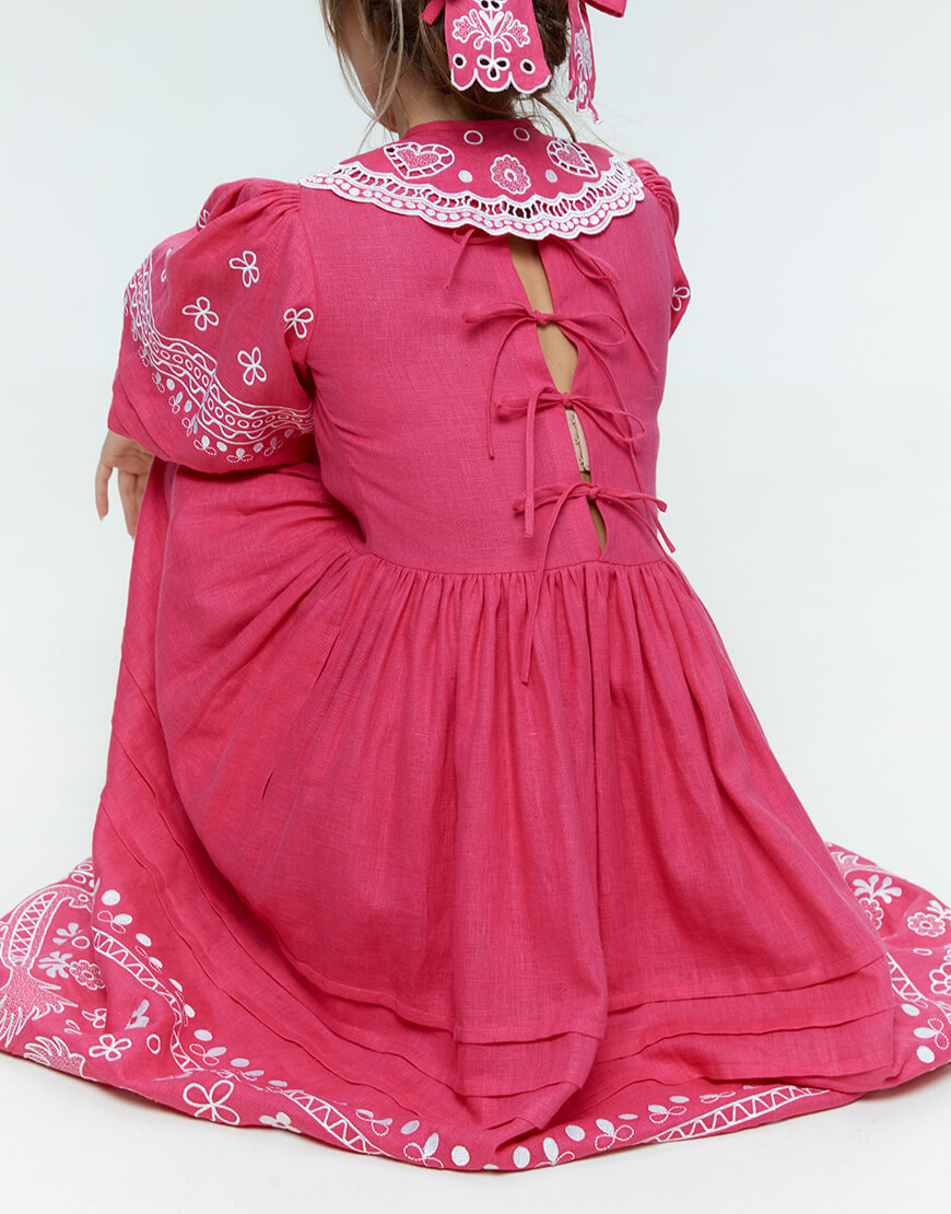 2Q6A5083 Сукня Ярина рожева EMBROIDERED GEM (EMBR_2023_05) - фото 7