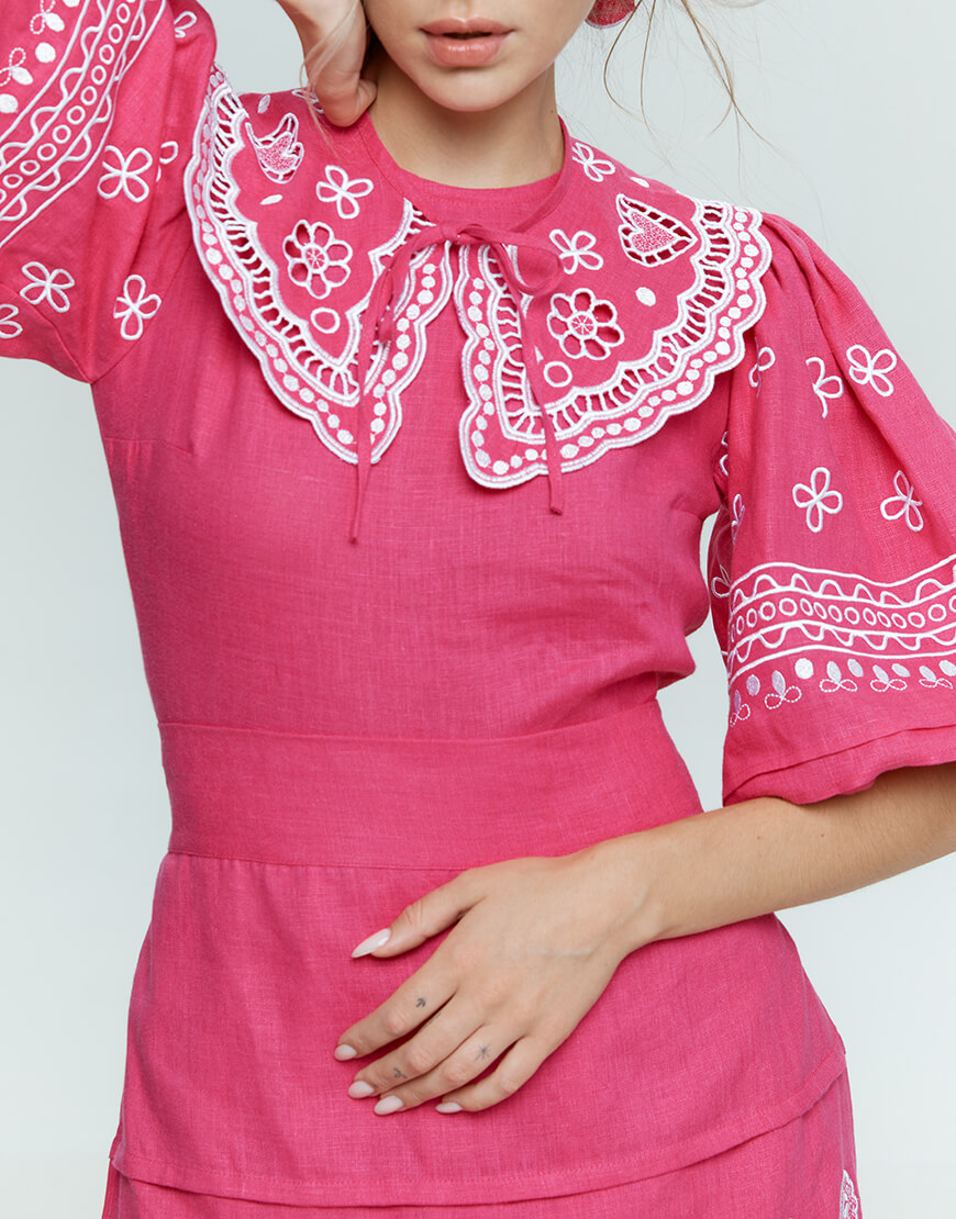 2Q6A5198 Сукня Ярина рожева EMBROIDERED GEM (EMBR_2023_05) - фото 4