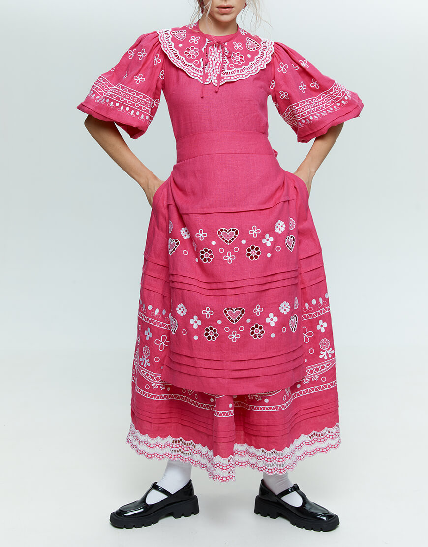 2Q6A5205 Сукня Ярина рожева EMBROIDERED GEM (EMBR_2023_05) - фото 9
