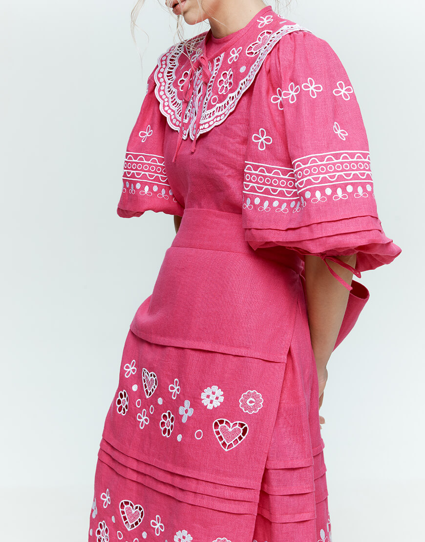 2Q6A5234 Сукня Ярина рожева EMBROIDERED GEM (EMBR_2023_05) - фото 3