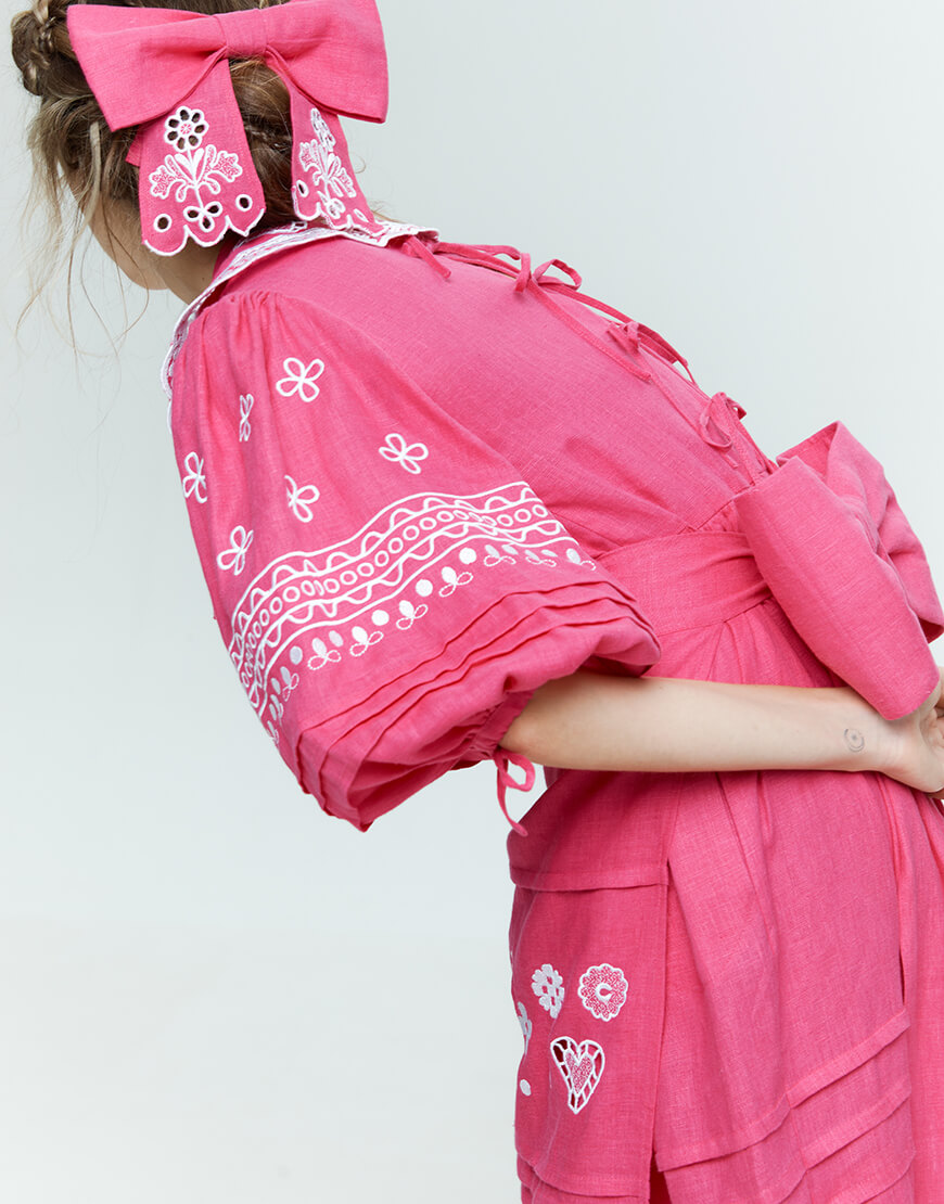 2Q6A5247 Сукня Ярина рожева EMBROIDERED GEM (EMBR_2023_05) - фото 5