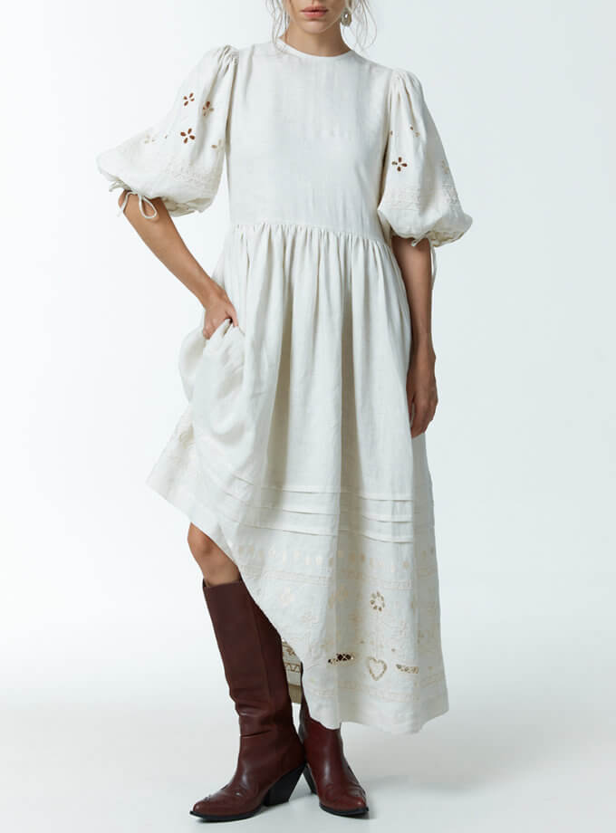 Сукня Ярина кремова EMBROIDERED GEM (EMBR_2023_04)