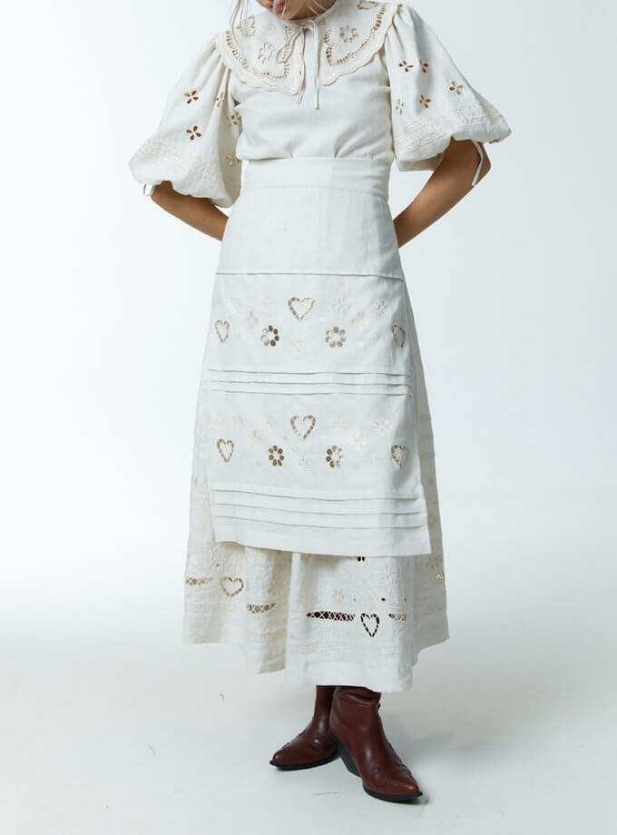 Фартух Серденько кремовий EMBROIDERED GEM (EMBR_2023_06e)