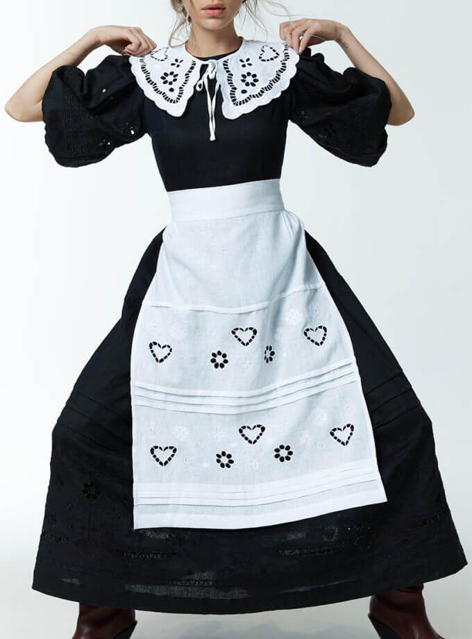 Фартух Серденько білий EMBROIDERED GEM (EMBR_2023_06w)