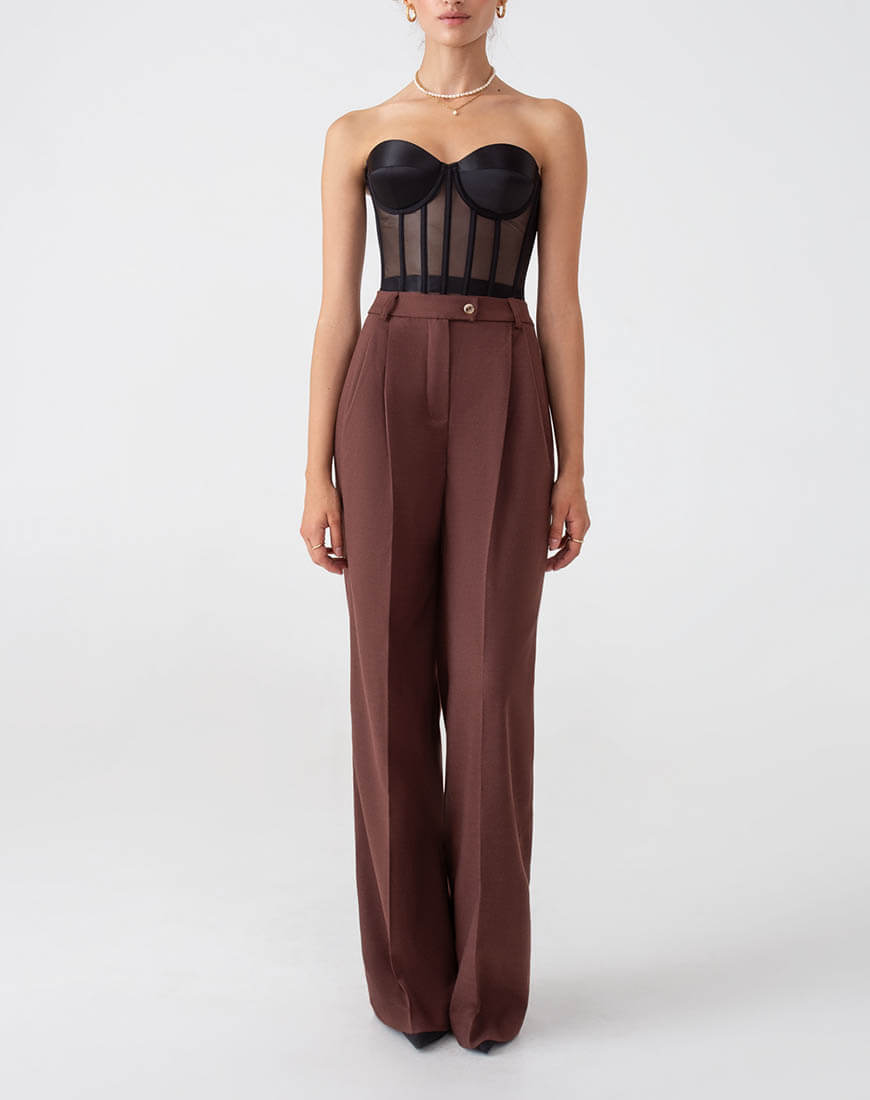 32 Брюки палаццо коричневі MAGNETIC (MGN_1777CH) - фото 2