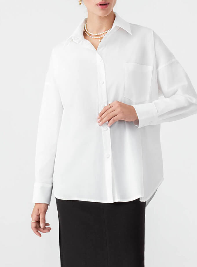 Сорочка з попліну біла MAGNETIC (MGN_2108WH)