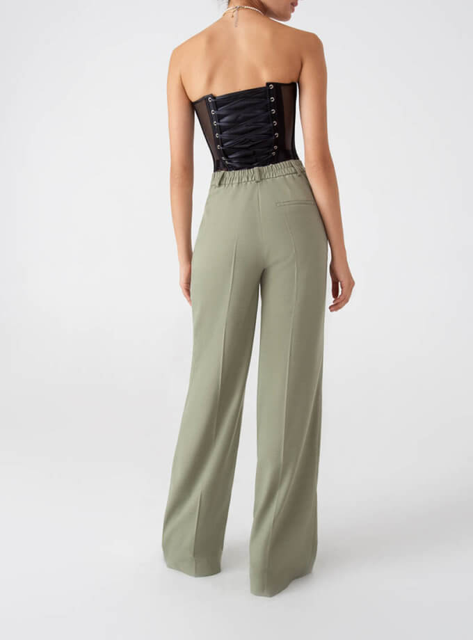Брюки палаццо оливкові MAGNETIC (MGN_1777GN)