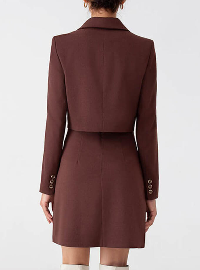 Кроп піджак шоколадний MAGNETIC (MGN_1814CH)