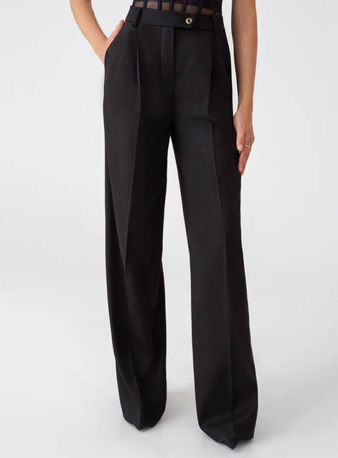 Брюки палаццо чорні MAGNETIC (MGN_1777BK)
