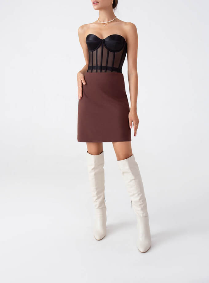 Спідниця міні шоколадна MAGNETIC (MGN_1505CH)