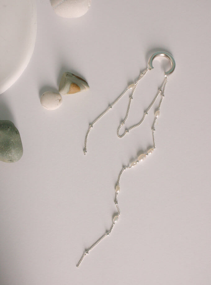 Каф з ланцюжками та перлинами SOLAR SILVER (SLSR_SSC_008)