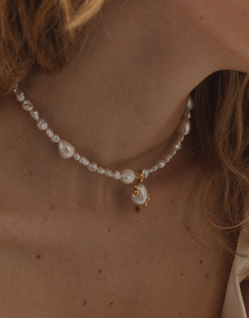 086_1 Намисто зі з`ємною перлиною SOLAR SILVER (SLSR_SSN_086)