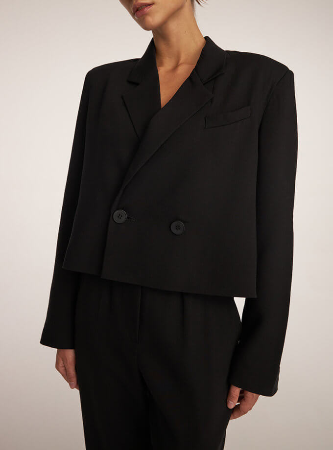 Кроп-жакет чорного кольору THE ESSENCE (ESSNC_TE23-3)