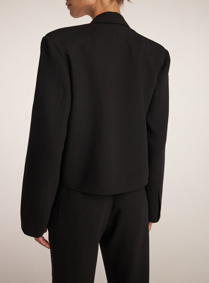 Кроп-жакет чорного кольору THE ESSENCE (ESSNC_TE23-3)