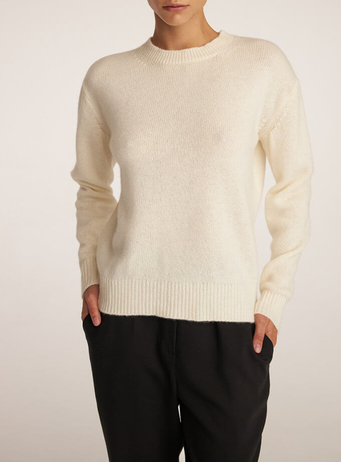 Светр з вовни білий THE ESSENCE (ESSNC_TE23-7)