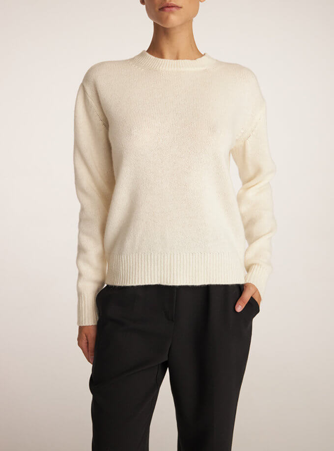 Светр з вовни білий THE ESSENCE (ESSNC_TE23-7)