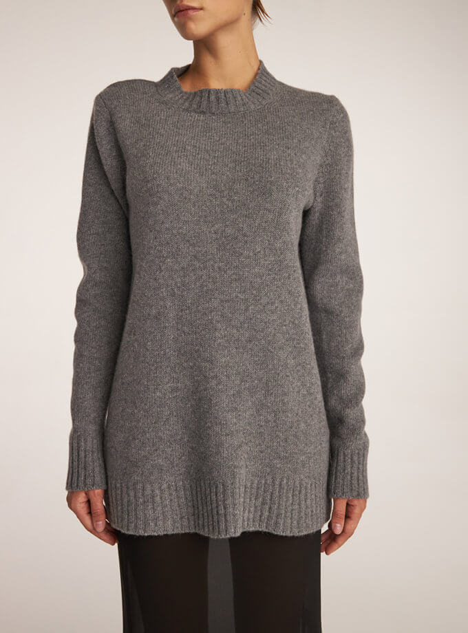 Светр-кардиган з вовни сірий THE ESSENCE (ESSNC_TE23-8)