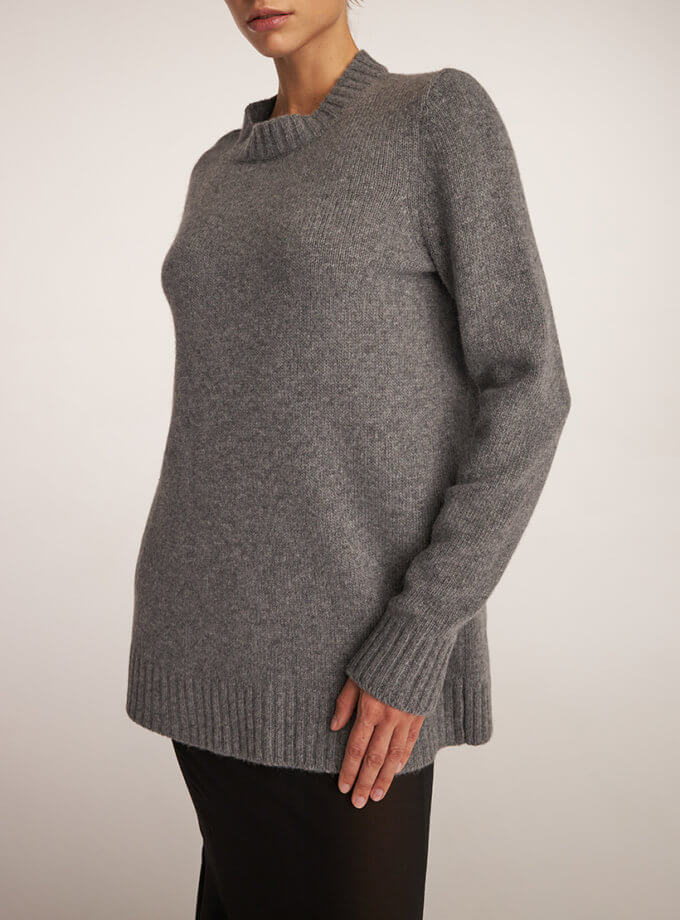 Светр-кардиган з вовни сірий THE ESSENCE (ESSNC_TE23-8)