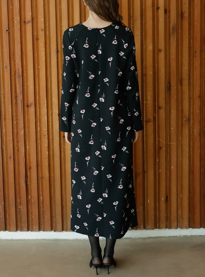 Сукня синя в квітковий принт WKMF (WKMF_180_1)