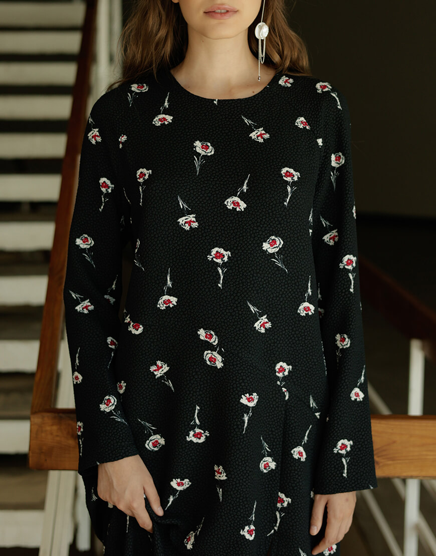 blue_dress_4 Сукня синя в квітковий принт WKMF (WKMF_180_1) - фото 4