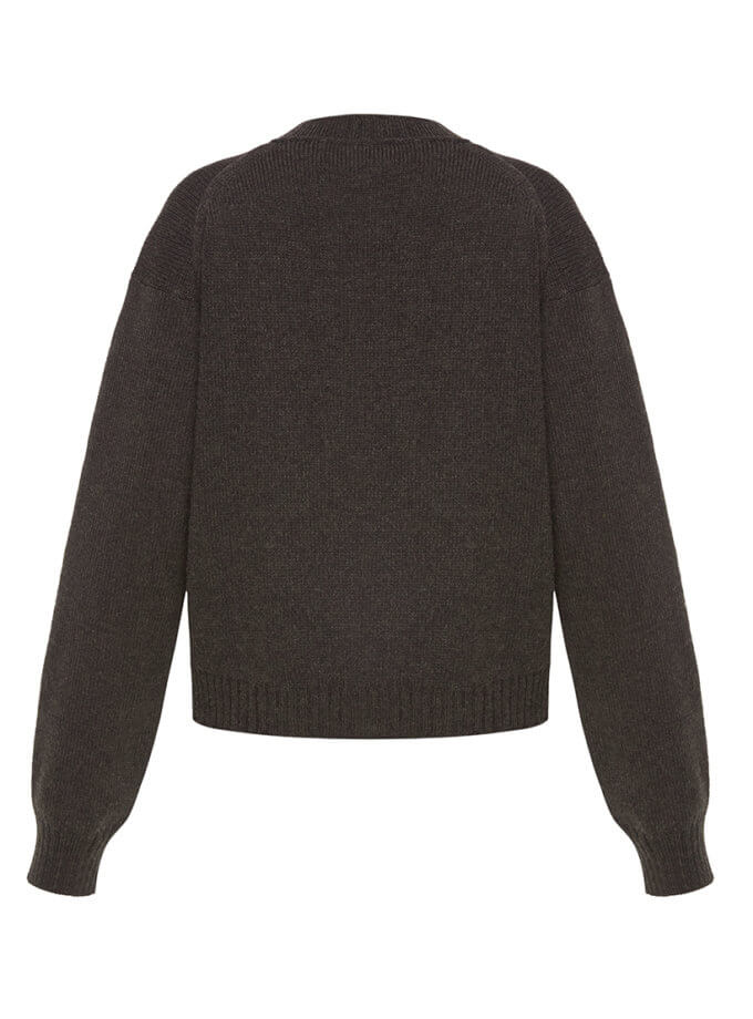 Вовняний кардиган коричневий меланж WKMF (WKMF_188_4)