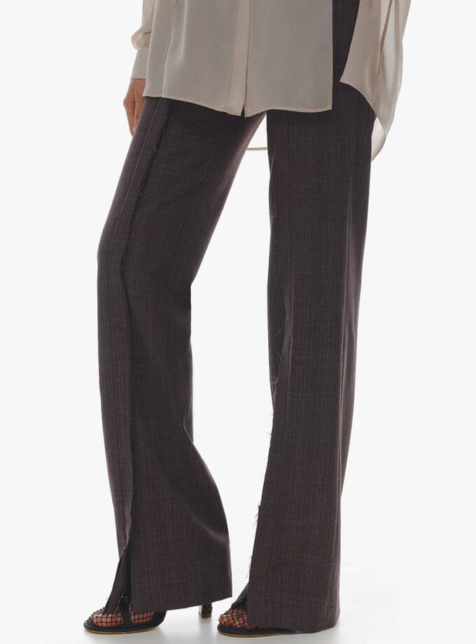 Брюки коричневі з розрізами OUN (OUN_FW23-20-PANTS)