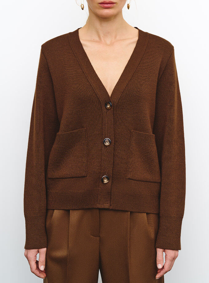 Кардиган Aurora коричневий J.D.WOOL (JDW_J.D.2780)
