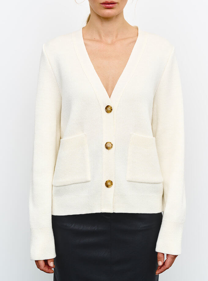 Кардиган Aurora молочний J.D.WOOL (JDW_J.D.2781)