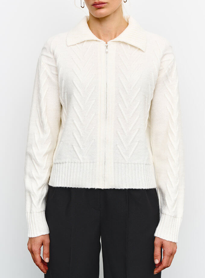 Кардиган Ingrid молочний J.D.WOOL (JDW_J.D.2777)